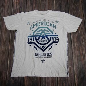 American Fighter T-Shirt Mens‎ 2XL White Graphic Short Sleeve MMA Athletic Tee